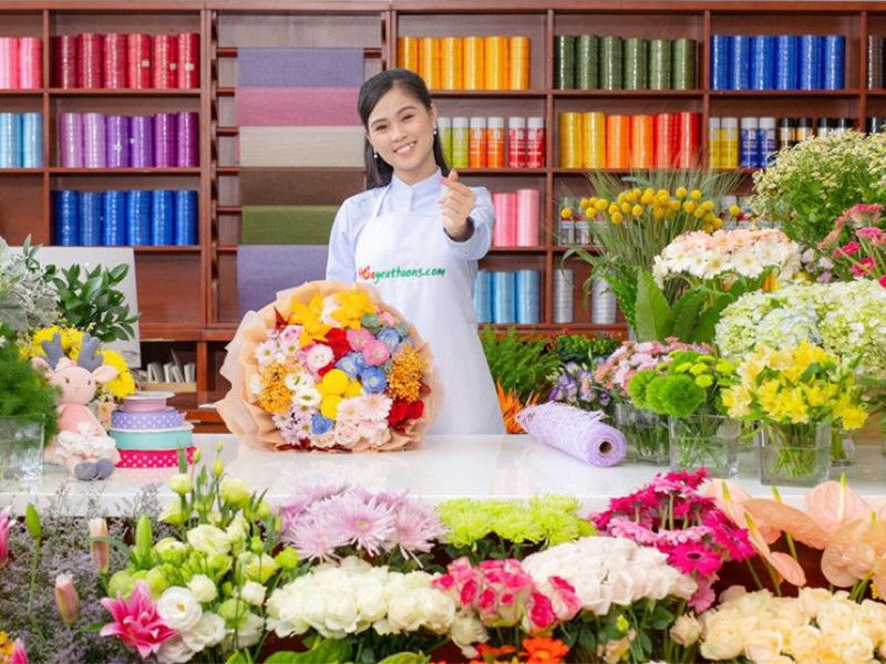 Cửa hàng Hoa Yêu Thương với nhiều loại hoa vô cùng đa dạng