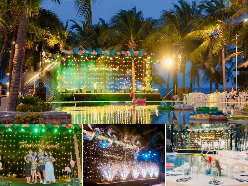 Tươi vui, rực rỡ với concept gala dinner Tropical Night (Ảnh: Đất Việt Event)
