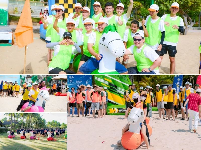 Trò chơi teambuilding trên biển vui chơi, gắn kết (Ảnh: Đất Việt Event)