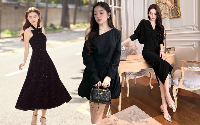Outfit đầm đen thanh lịch 