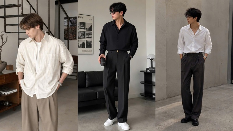 Sơ mi phối quần tây chỉn chu phong cách đơn giản 